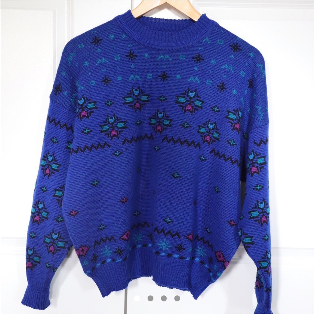 Royal Blue Vintage Steffner Ski sweater